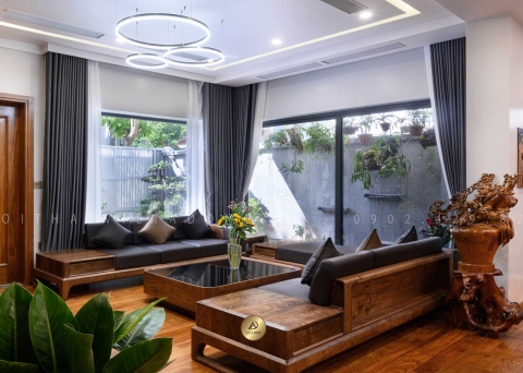 Sofa gỗ óc chó SF-03